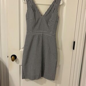 J Crew navy gingham dress
